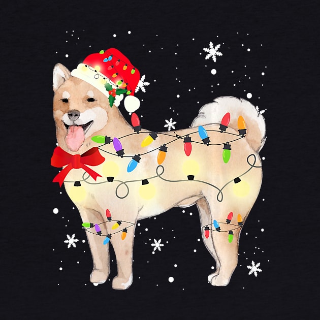 Akita Chow Dog Christmas Light Xmas by eldridgejacqueline